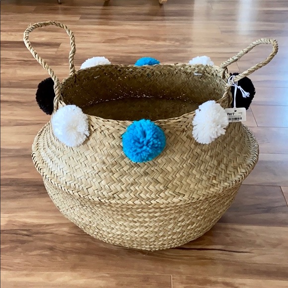Pier 1 pompom collapsible belly basket